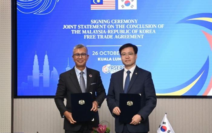한국, 아세안 3위 교역국 말레이시아와 FTA 체결…27번째 FTA
