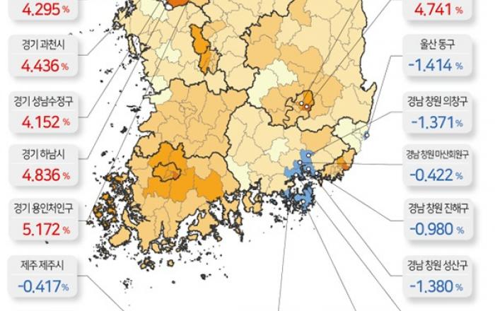 올해 땅값 상승률 세종 1위…이어 서울·광주·대구 순