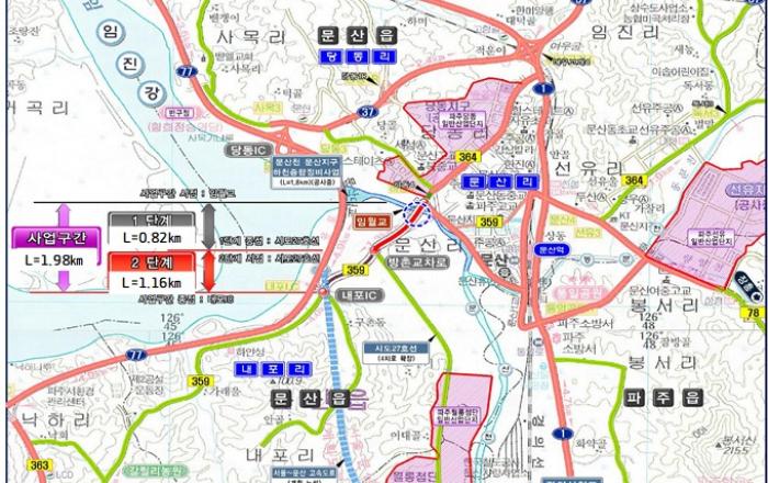 경기도, 지방도359호선 문산~내포(1) 확포장 완공. 6월 7일 완전 개통