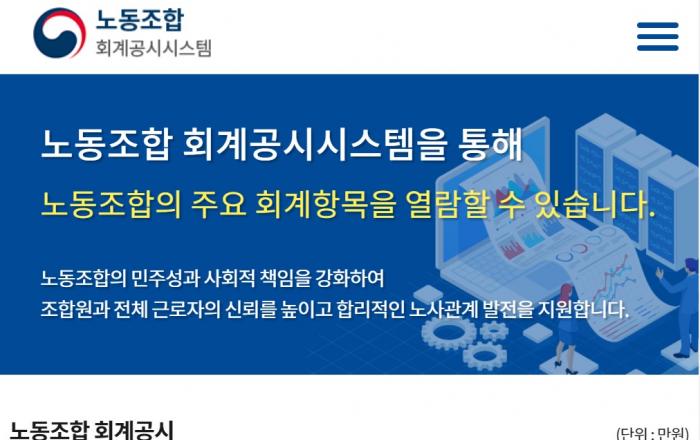 조합원과 국민의 신뢰를 높이기 위한노동조합 회계공시 제도 시행
