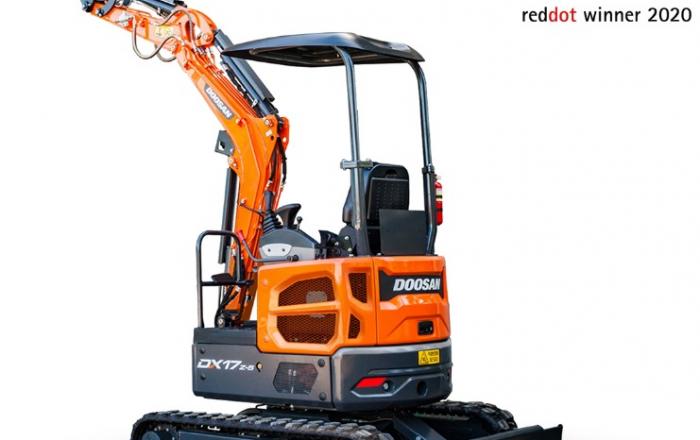 두산인프라코어, 최신 1.7톤 미니 굴착기로 ‘레드닷 디자인’ 본상 수상